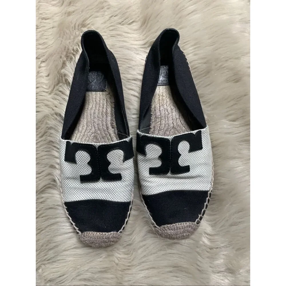 Tory Burch Canvas Logo Veranda A-line Espadrilles 9.5M